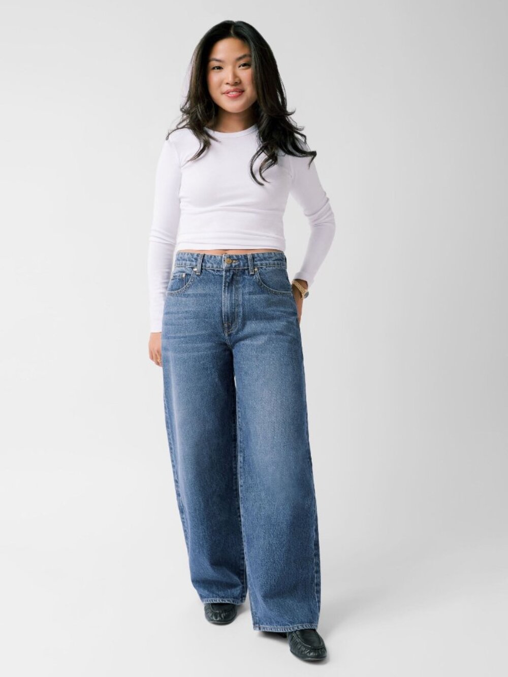 Nelle Atelier The Kiki Wide Leg Barrel Jeans Blue Size 29 Retro Relaxed Fit